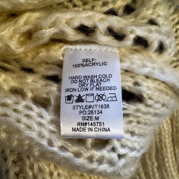 3BN Golden Hour Bubble Sleeve Sweater Dress Medium Ivory - Picture 6 of 6